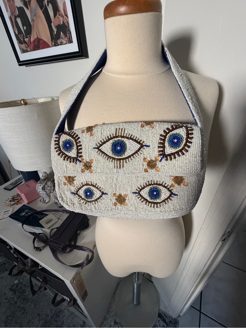 Beautiful America & beyond beaded evil eye boho shoulder bag